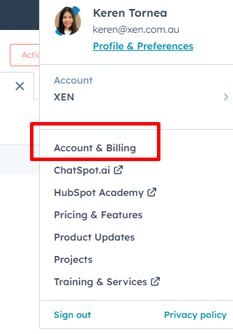 HubSpot Account & Billing