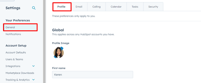 Setting Up Profile