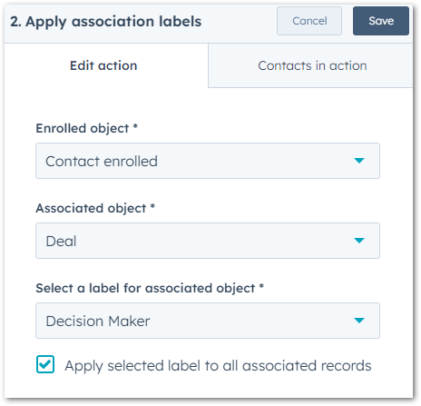 Apply labels - add an action that will apply the right label