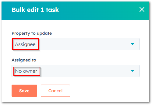 Set assignee to no owner