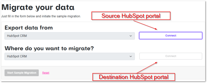 Import2 - onnect your source portal and destination portal