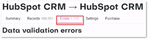 Import2 errors tab