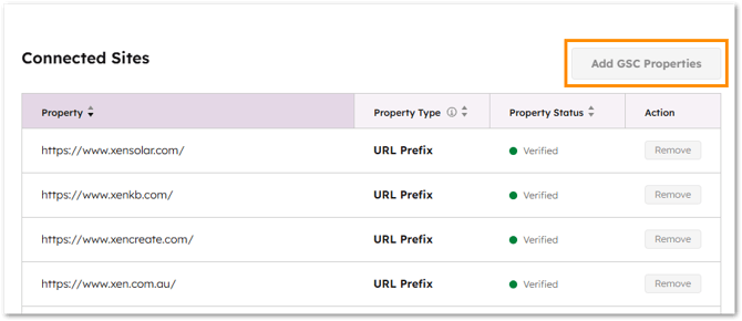 Add GSC property