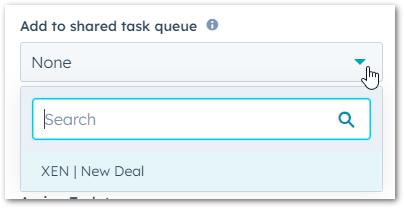 Add task to a shared task Queue HubSpot