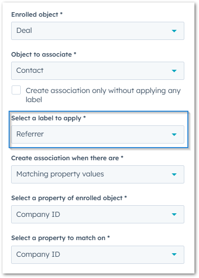 Apply the label during association creation