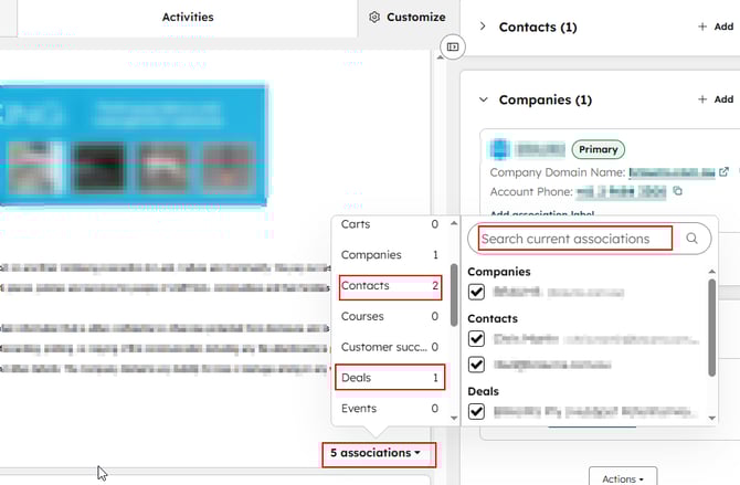HubSpot Email Associations