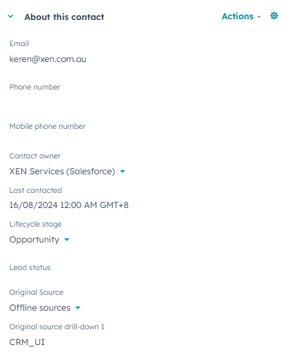 Contact Record About