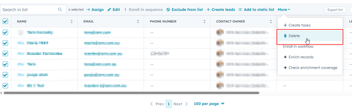 Delete Option HubSpot List