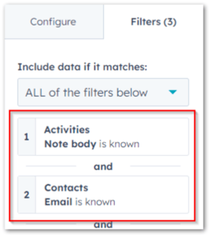 Include only notes that has note body and contacts with email address