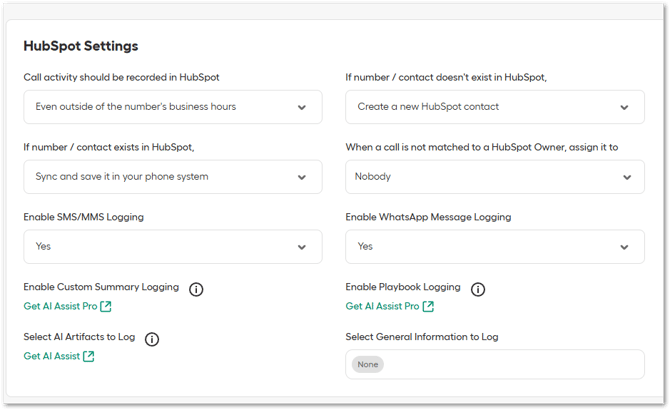 HubSpot Configuration in Aircall