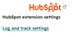 HubSpot extension settings