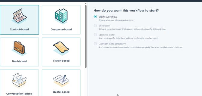 Select How You Want Your Workflow To Start