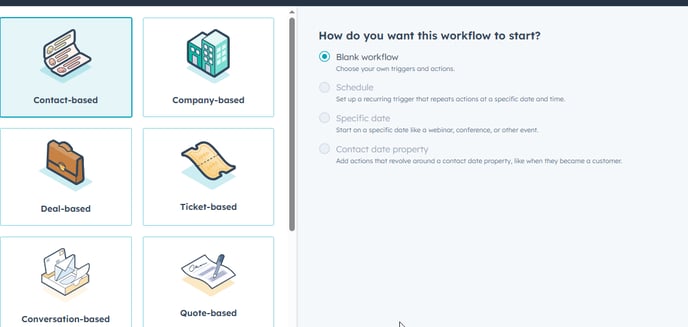 Select How You Want Your Workflow To Start