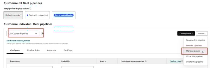 Manage Access in Pipeline