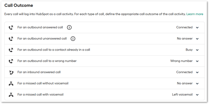 Map Call Outcome to HubSpot from Aircall