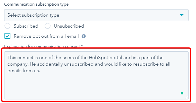 HubSpot opt-in explanation