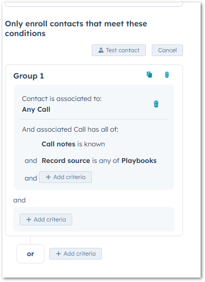 Playbooks HubSpot Trigger