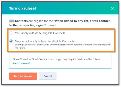 Option to enrol existing records who meet the criteria