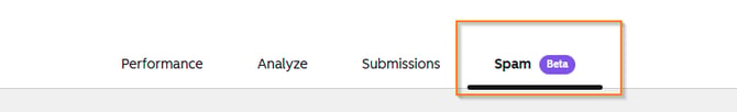 HubSpot spam tab