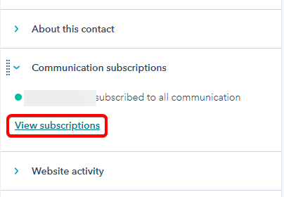 HubSpot - view contact subscriptions