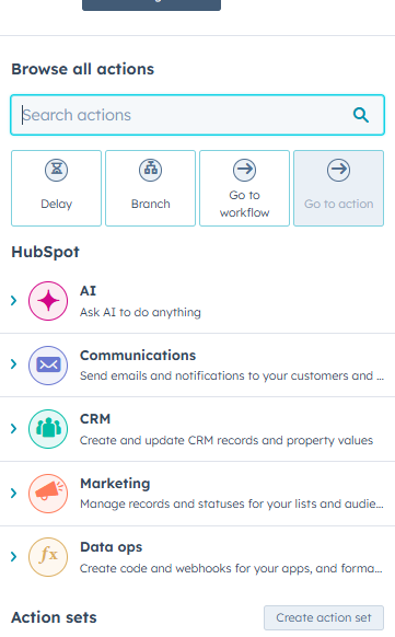 Workflow Action Options