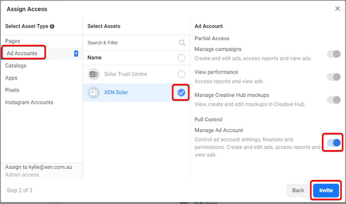 Manage Ad Account settings FB