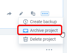 Archive Project in Flowmapp