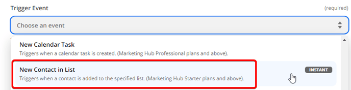 Zapier HubSpot  Trigger