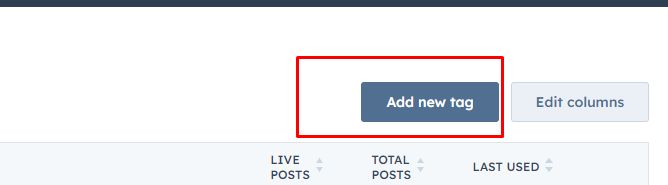 Add New Tag Button