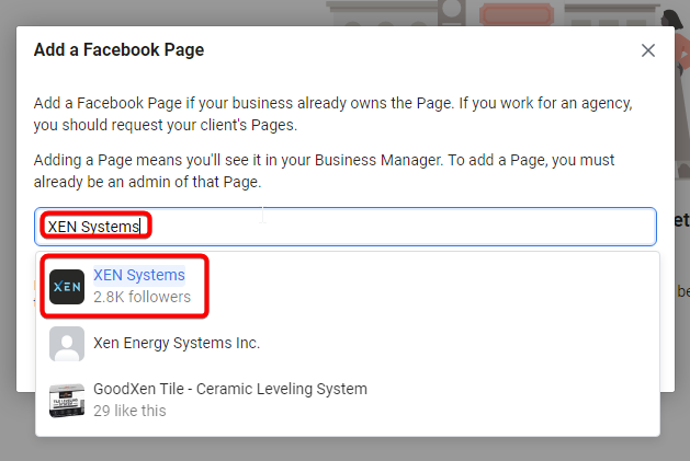 Choose the correct page from the dropdown