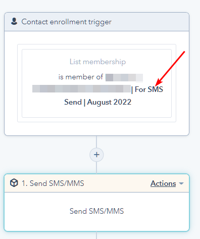 Prepare a list you want to send SMS to and use that to trigger your workflow